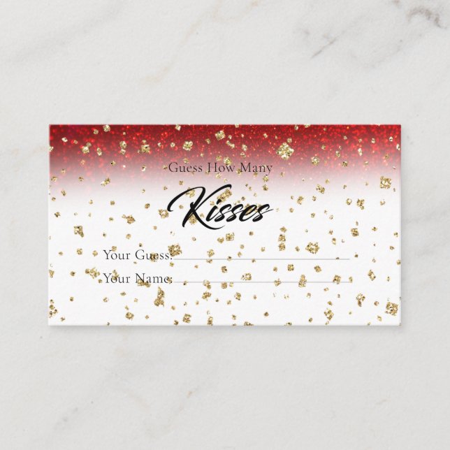 Tarjeta De Recepción Presupuesto ¿cuántos besos de juego de novias? (Anverso)
