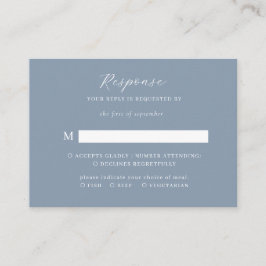 Tarjeta De Recepción PRESUPUESTO Elegante Script Dusty Blue Wedding Rsv
