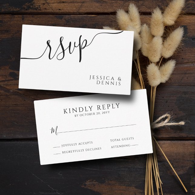 Tarjeta De Recepción PRESUPUESTO Mínimo Elegante Tipografía Boda RSVP (Subido por el creador)
