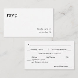 Tarjeta De Recepción Presupuesto presupuesto Comida en blanco y negro 9