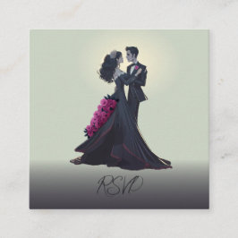 Tarjeta De Recepción Presupuesto Romántico Gótico Amantes Tradicionales