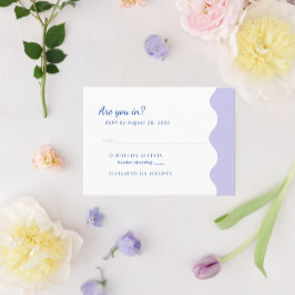 Tarjeta De Recepción PRESUPUESTO Wave de lavanda azul Boda Monograma RS