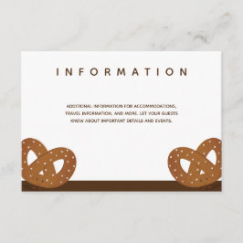 Tarjeta De Recepción Pretzels salados Boda Información marrón blanca