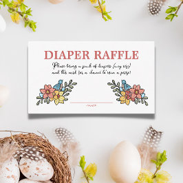 Tarjeta De Recepción Primavera Birds Diaper Raffle Baby Shower