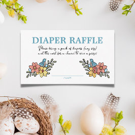 Tarjeta De Recepción Primavera Birds Diaper Raffle Baby Shower