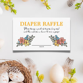 Tarjeta De Recepción Primavera Birds Diaper Raffle Baby Shower
