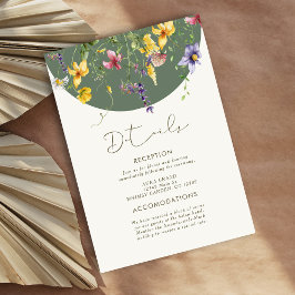 Tarjeta De Recepción Primavera Caída Boho Flor silvestre Bloom Whimsica