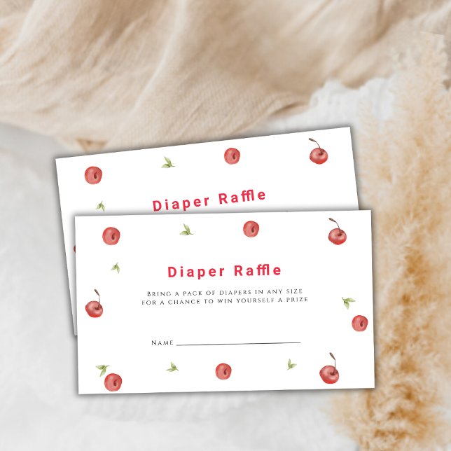 Tarjeta De Recepción Primavera Cherry Sweet Diaper Raffle Baby Shower (Spring Cherry Sweet Diaper Raffle Baby Shower Enclosure Card)