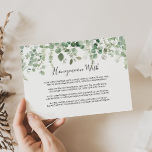 Tarjeta De Recepción Primavera Eucalyptus Greenery Honeymoon Wish