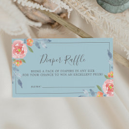 Tarjeta De Recepción Primer florero Baby Shower Diaper Raffle Enclo