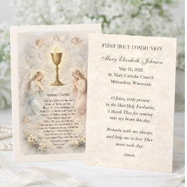 Tarjeta De Recepción Primera Comunión Anima Christi Recuerdo