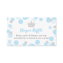 Prince Blue & Silver Baby Shower Diaper Raffle