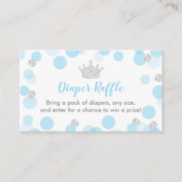 Tarjeta De Recepción Prince Blue & Silver Baby Shower Diaper Raffle