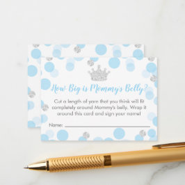 Tarjeta De Recepción Prince Blue & Silver Baby Shower Diaper Raffle Enc