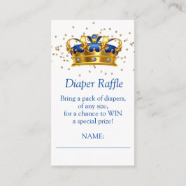 Tarjeta De Recepción Prince Royal Blue Gold Elephant Diaper Raffle
