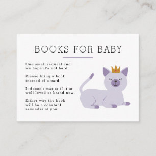 Tarjeta De Recepción Princesa Book Request Baby Shower del gato