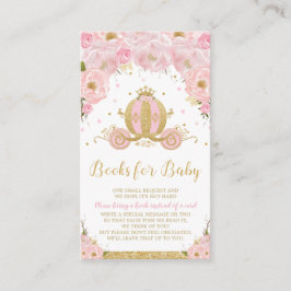 Tarjeta De Recepción Princesa Carriage Floral Baby Shower trae un libro