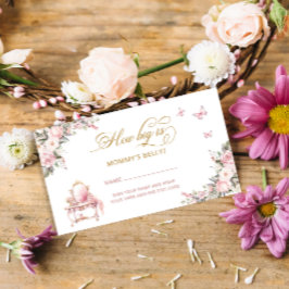 Tarjeta De Recepción Princesa Carriage Floral Qué grande es la Belly de