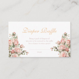 Tarjeta De Recepción Princesa Carriage Vintage Rosa Rosa Diaper Raffle