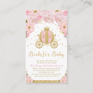 Tarjeta De Recepción Princesa Carril Floral Baby Shower trae un libro