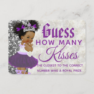 Tarjeta De Recepción Princesa morada africana  Adivinar cuántos juegos