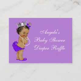 Tarjeta De Recepción Princesa morada de etnia Baby Shower Diaper Raffle