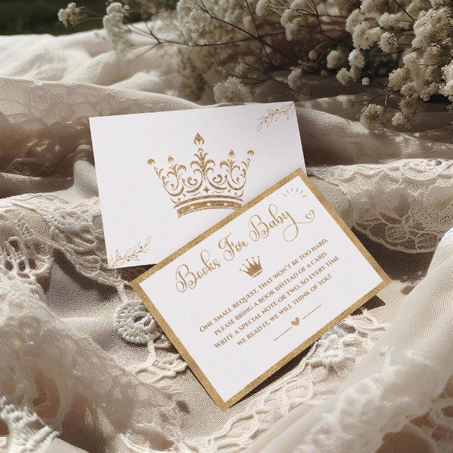 Tarjeta De Recepción Princesa Purpurina de oro Libros Baby Shower para  (Subido por el creador)