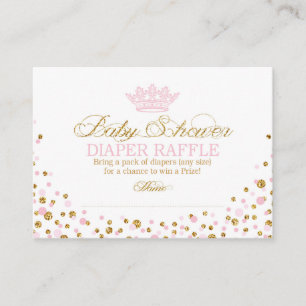 Tarjeta De Recepción Princesa real Diaper Raffle Ticket de la tiara del