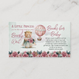 Tarjeta De Recepción Princesa Teddy Bear Bearly Wait Books for Baby