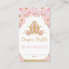 Tarjeta De Recepción Princess Carriage Floral Baby Shower Diaper Raffle
