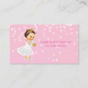 Tarjeta De Recepción Princess Chica Baby Shower Registry Insertar coraz