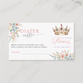 Tarjeta De Recepción Princess Gold Crown Baby Shower Diaper Raffle