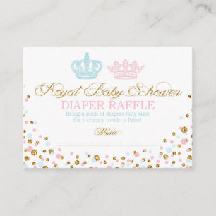 Tarjeta De Recepción Príncipe de coronas real princesa Diaper Raffle