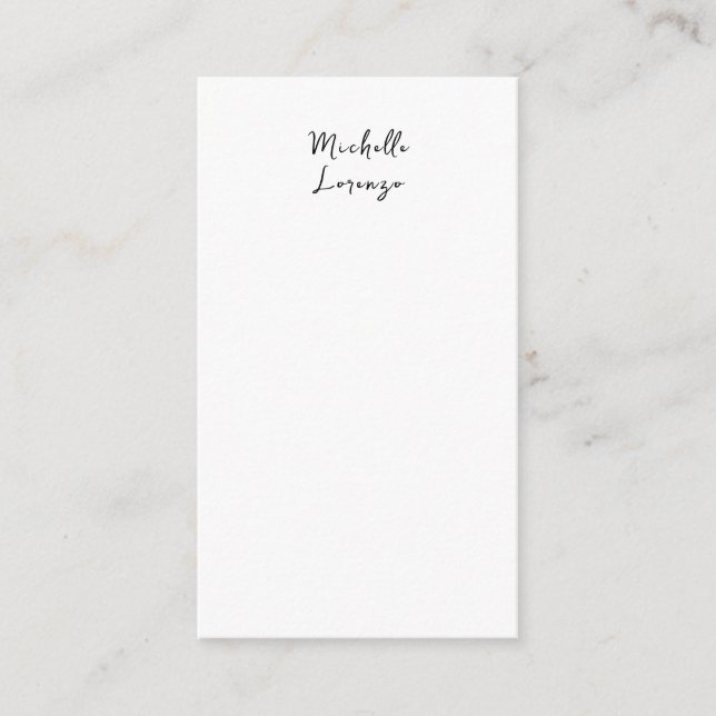 Tarjeta De Recepción Profesional Moderno Simple Plano Nombre Negro Blan (Anverso)