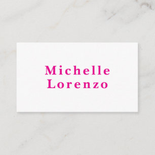 Tarjeta De Recepción Profesional Moderno Simple Plano Nombre Rosa y Bla