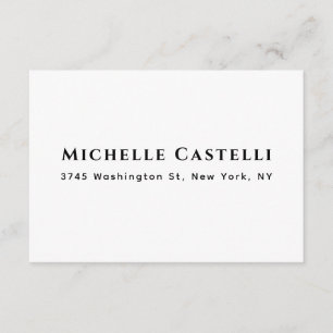 Tarjeta De Recepción Profesional Único Clásico Simple Blanco y Negro