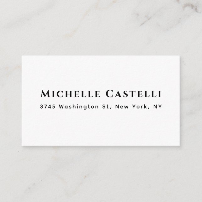 Tarjeta De Recepción Profesional Único Clásico Simple Blanco y Negro (Anverso)