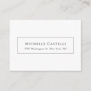 Tarjeta De Recepción Profesional Único Clásico Simple Blanco y Negro