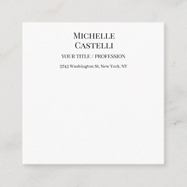 Tarjeta De Recepción Professional Unique Classical Simple Black & White (Anverso)