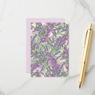 Tarjeta De Recepción Profusión de lavanda Polvo de lavanda Floral rústi