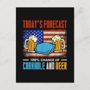 Tarjeta De Recepción Pronóstico de Hoy Cornhole y Cerveza