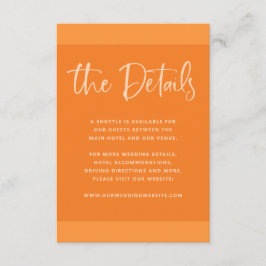 Tarjeta De Recepción Propuesta moderna | Detalles del Naranja Papaya Bo