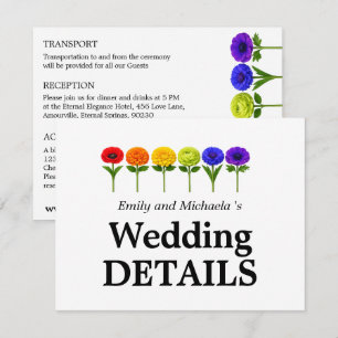 Tarjeta De Recepción 🌈 Prosperar Juntos – Detalles de la Boda