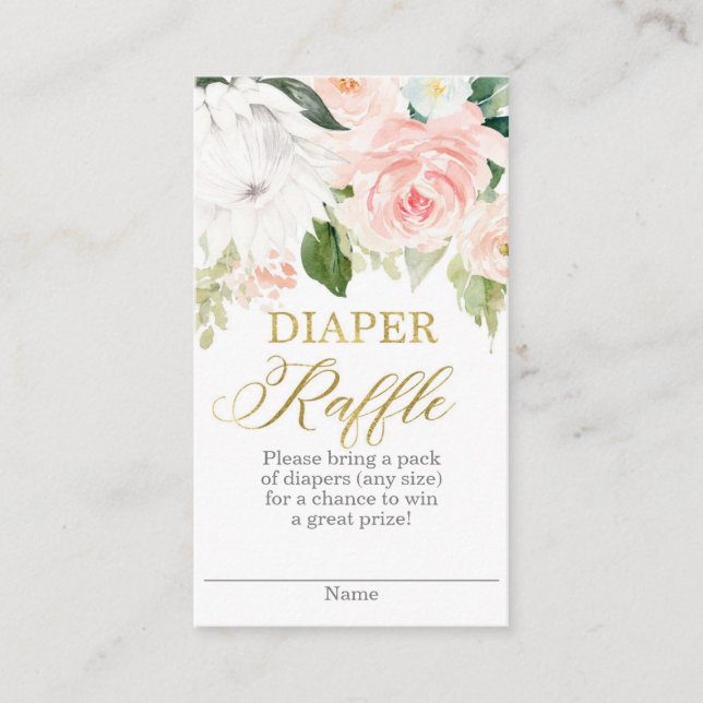 Tarjeta De Recepción Protea floral Diaper Raffle (Anverso)