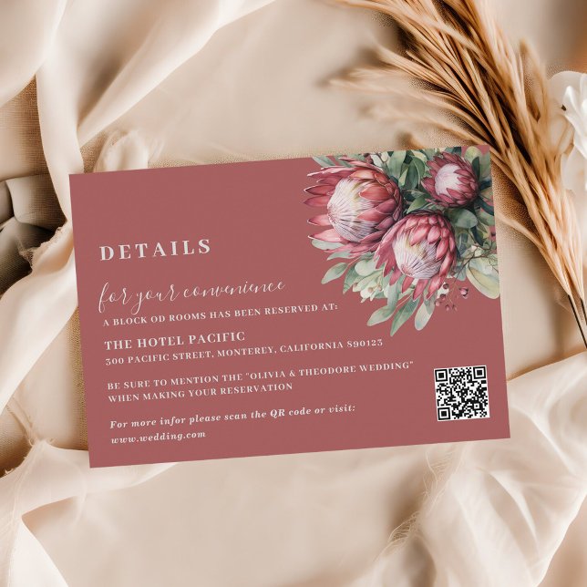 Tarjeta De Recepción Protea nativa acuarela Floral Boho Botánico (Subido por el creador)