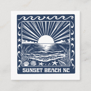 Tarjeta De Recepción Puesta de sol en la playa NC Atardecer costero vin