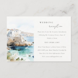 Tarjeta De Recepción Puglia Italy Watercolor Scape Wedding Reception