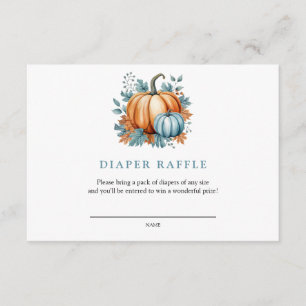Tarjeta De Recepción Pumpkin Autumn Baby Shower   Diaper Raffle