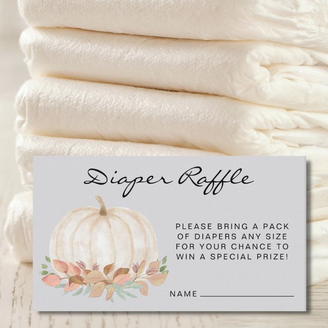 Tarjeta De Recepción Pumpkin Diaper Raffle Baby Shower (Subido por el creador)