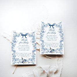 Tarjeta De Recepción Pumpkin Dusty Blue Toile Floral Book Baby Shower